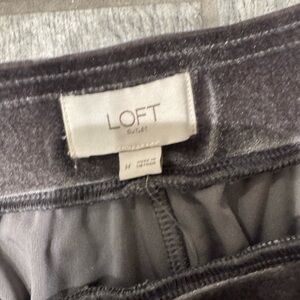 LOFT Charcoal Velvet Trousers